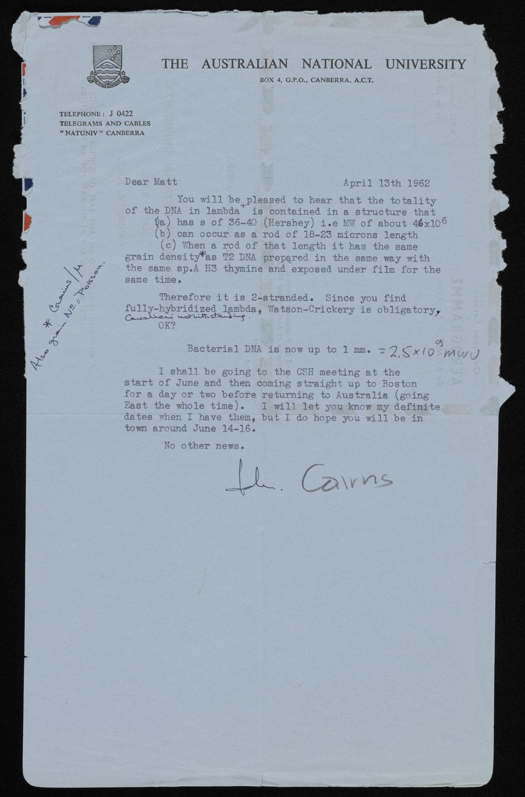 Miniature of Cairns, John (1 of 3), 1958 - 2019