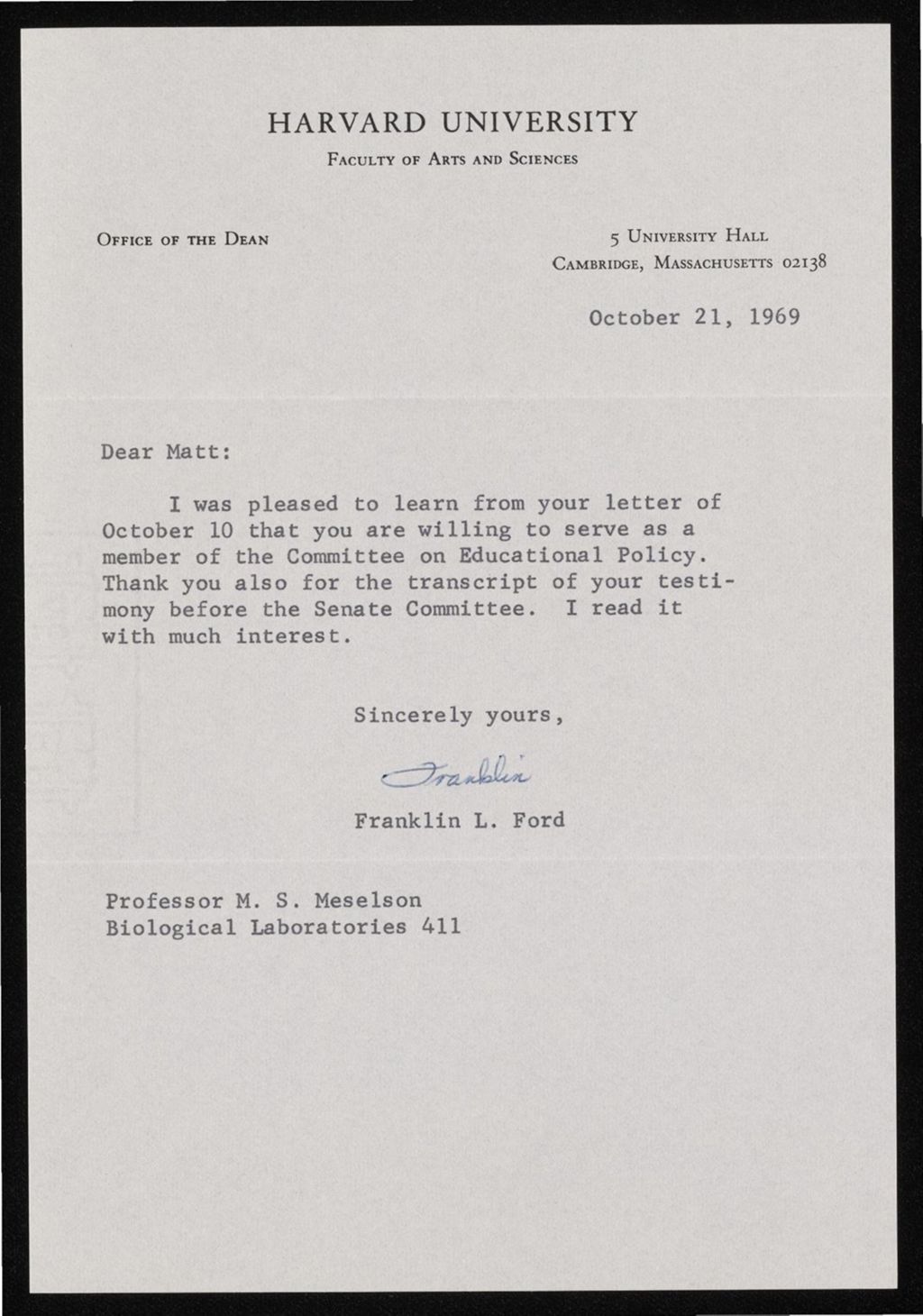Miniature of Ford, Franklin, 1963 - 1969