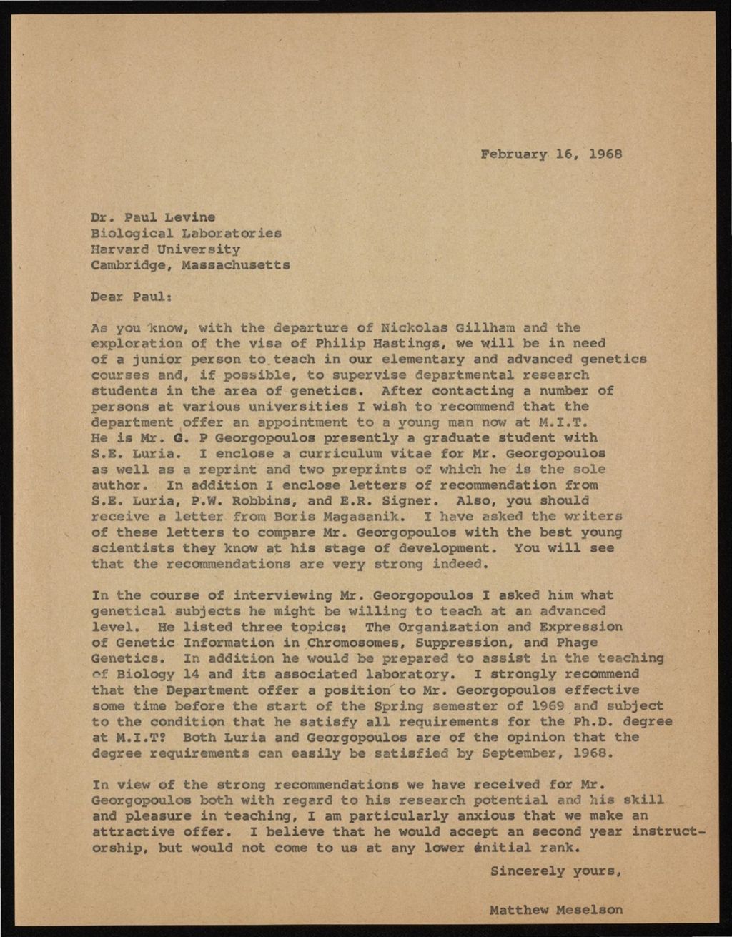 Miniature of Georgopoulos, C.P., 1967 - 1968