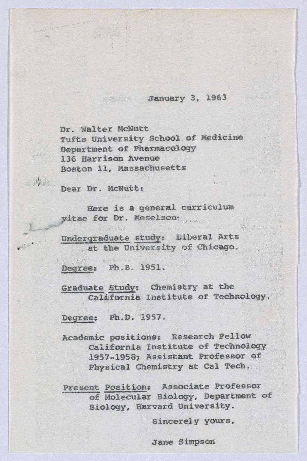 Miniature of Harvard, 1963