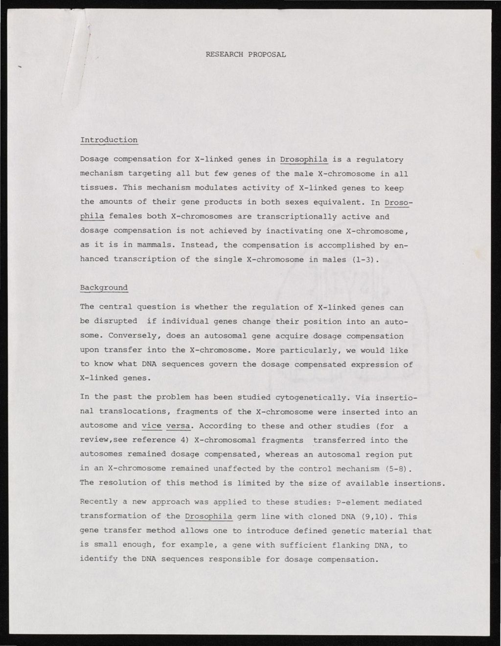 Miniature of Sass Research Proposal, 1983