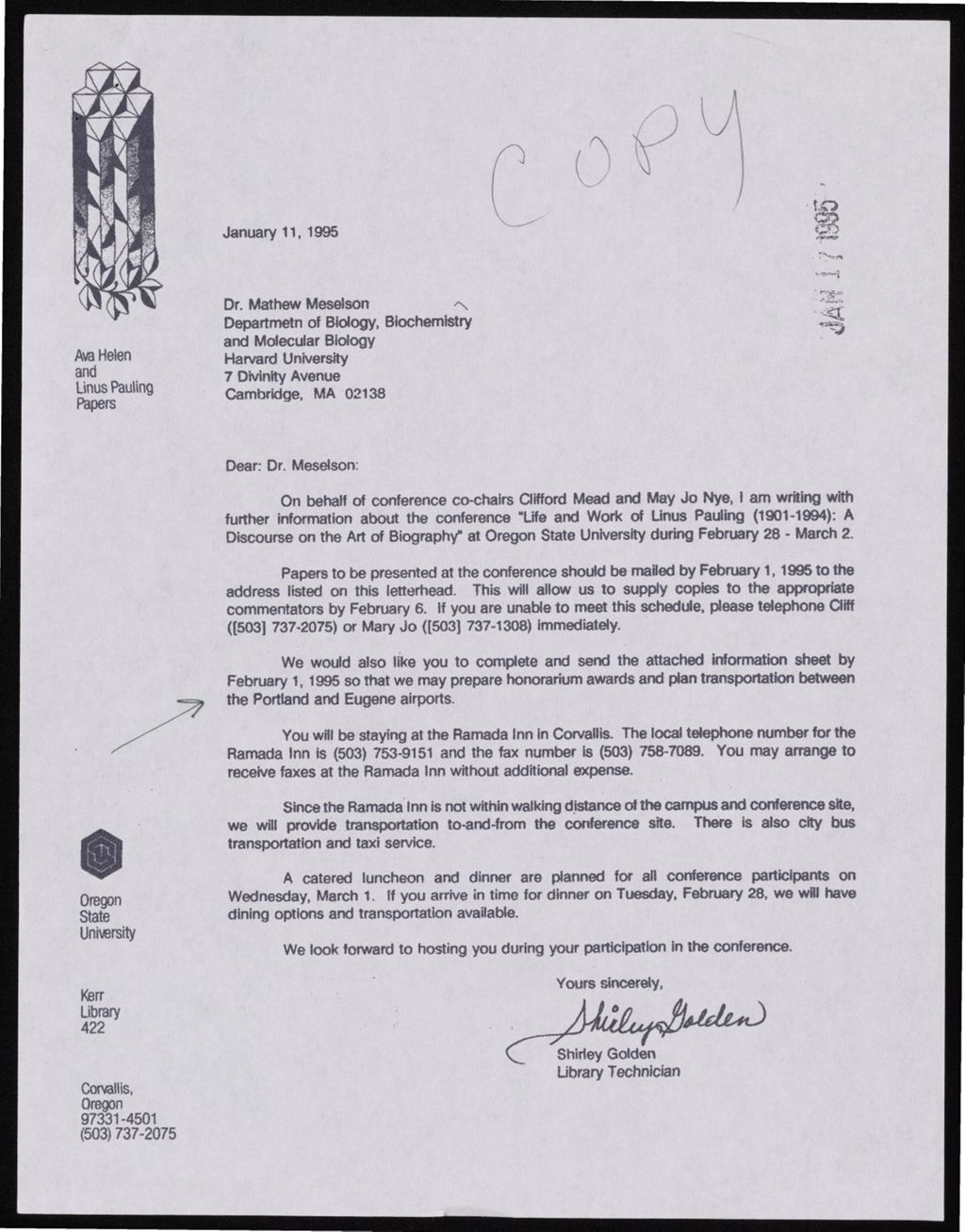 Miniature of Corvalis Archive Conference, 1995